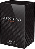 AREON Car Perfume 3.38 Fl Oz. (100ml) Glass Bottle Cologne Air Freshener, Black