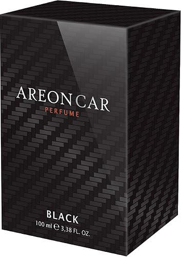 AREON Car Perfume 3.38 Fl Oz. (100ml) Glass Bottle Cologne Air Freshener, Black