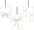 Pastel Coquette Bow Lavender Car Air Freshener 3 Pcs, Aesthetic Preppy Girly Ribbon Bow Air Freshener Hanging Decor for Cars Closet Drawer Books, Cute Accessories Gifts for Women Girls