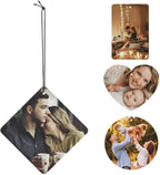 Personalized Car Hanging, Customizend Picture Name Logo Car Air Freshener Ornament, Double-Sided, Square