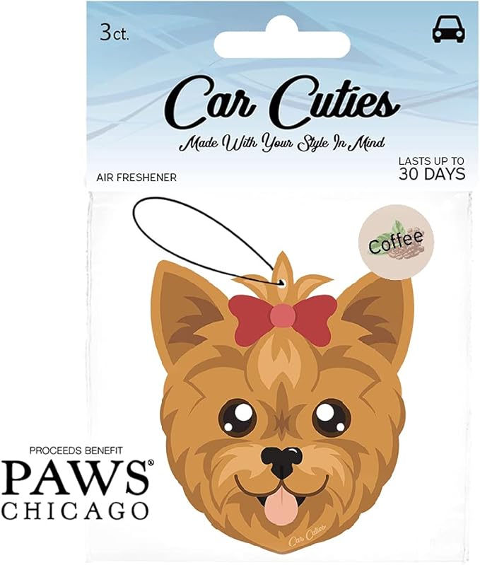 Cute DOG CAR AIR FRESHENERS - Cute Dog Design, Long-Lasting Scent, Portion of Proceeds Benefit Paws Chicago (Pack of 12) (Coffee)