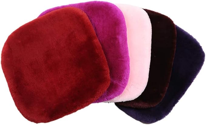 OGLAND 20 inchs Fluffy Shearling Sheepskin Car Seat Cover for Auto Interior Accessories with Soft Fuzzy Wool Eco-Friendly Natural Fur Non-Slip (Misty Gray, Front)