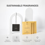 Doctor Aromas Hanging Long-Lasting Car Perfume & Air Freshener – Tea, Rose & Sandalwood Fragrance – Odor Eliminator Auto Hanging Diffuser for Vehicle, 4 Pack (Blanc)