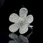 Crystal Bling Sparking Car Fragrance Flower Car Diffusser Air Freshener with Vent Clip (Silver)