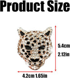 4 Pcs Bling Leopard Air Vent Clips, Crystal Car Air Fresheners Vent Clips Diffuser Rhinestone Leopard Decoration Car Interior Decor Bling Accessories for Women (Gold)