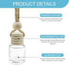 5PCS Hanging Car Air Freshener, Car Air Freshener Diffuser, 8ml Empty Glass Auto Oil Perfume Aromatherapy Diffuser Charms, Refillable Perfume Bottles for Most Vehicles (Cylindrical, Style 1)