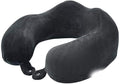 Travel Neck Pillow Sleep Kit - 100% Memory Foam Travel Pillow, Car Airplane Travel Pillow Neck Pillow Nap Lunch Break Student Memory Foam U-Shaped Pillow (Color : Black)