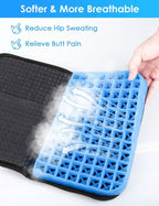 Gel Seat Cushion Portable Travel Cushions, 16.5" x 12" Large Size Super Thick Foldable Chair Seat Cushion Lightweight for Car Office Chair Wheelchair, Pressure Sores Tailbone Pain Relief