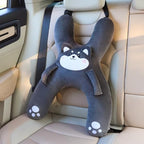 Car Pillow for Travel – Animal-Themed Car Seat Cushion with Safety Belt Protector – 4 Cute Styles: Pig, Dog, Rabbit, Panda (Rabbit)