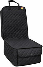 Deluxe Dog Seat Cover for Front Seat-More Durable Waterproof Front Seat Protector, High Heat Resistant and Nonslip Front Seat Cover for Dogs Kids, Universal Size (Black MAT)