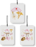 Pink Medical Nurse Car Air Freshener 3 Pcs, Medical Assistant Nursing Gifts, Pink Nurse Medical Tools Air Freshener Hanging Decor for Cars Closet Drawer Books Accessories Gifts