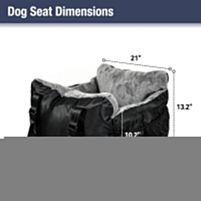 Dog Car Seat for Small Dogs,Double-Sided Washable Portable Travel Bed with Detachable Design, Black - Gray Handbag,Style Booster Seat(Under 25 Lbs)