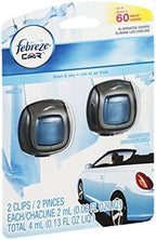 Febreze Car Air Freshener Vent Clip Linen & Sky Scent, .06 oz. Car Vent Clip, 2 Count