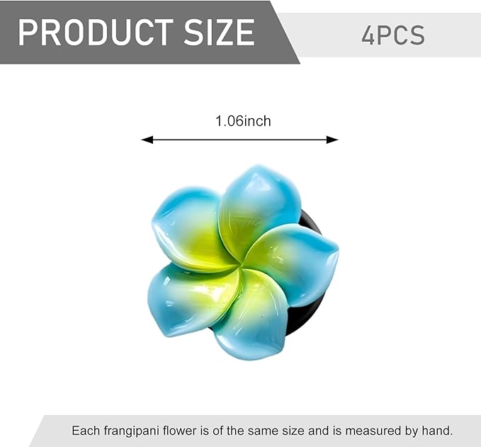 4PCS Flower Car Air Freshener Vent Clips, Cute Air Conditioning Outlet Clips, Colorful Pentapetal Flower Cars Vent Clip, Auto Air Vent Decoration Accessories (White+Pink+Orange+Blue)