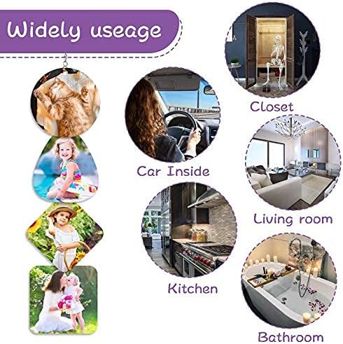 Maitys 12 Pieces Sublimation Air Fresheners Blanks Sheets Car Scented Hanging Felt Air Freshener White Fragrant Sheets 8 x 8 Inch Large Size Auto Scented Fragrant for Car Home Use Heat Press Decor