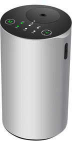 Waterless Essential Oil Diffuser, 7 Colors LED Light, Battery Powered Mini Scent Air Machine, Aromatherapy Mist Diffuser for Home Room Car Office (Silver)
