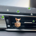 2-Piece Cartoon Dog 2D Acrylic Car Air Vent Decoration & Solid Air Freshener – Fun & Cute Dog Design for Car AC Vents, Long-Lasting Fragrance, Perfect Car Accessory