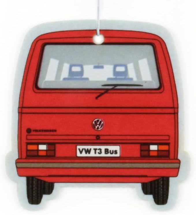 BRISA VW Collection - Volkswagen Scented Car Air Freshener Fragrance Deodorizer for Car/Auto or Home with Volkswagen Vanagon Bus T3 Camper Van FrontDesign (Vanilla/Red)