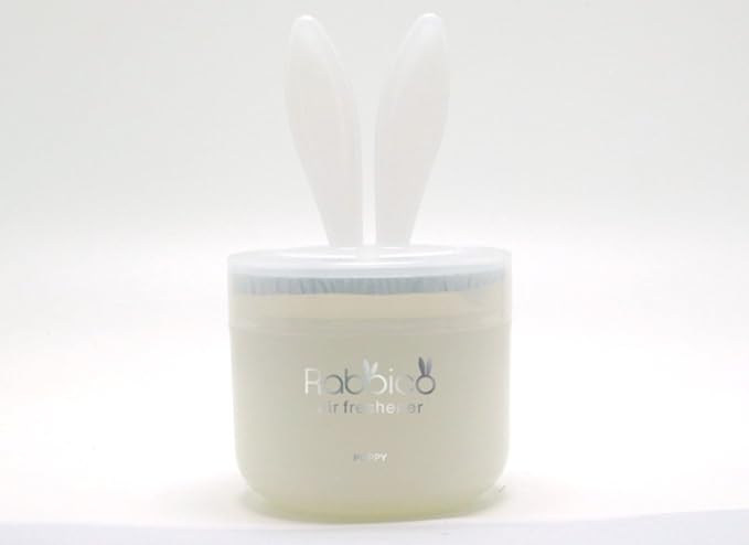 Diax Poppy Rabbico White Air Freshener and Deodorant 2 Packs, White Musk Scent, Lovely Ears Shape, Beutiful/Elegant Soft Color