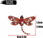 4Pcs Bling Rhinestone Crystal Dragonfly Air Freshener Vent Clips,Cute Car Air Fresheners Vent Clips Accessories,Refillable Car Diffuser, Glamorous Auto Decor (Red)