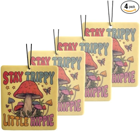 Funny Naughty Unique Car Air Fresheners Scented With Premium Oils By Fresh Fresheners (Stay Trippy Lil Hippie)