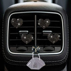 4Pc Black Heart Air Vent Clips,Car Air Fresheners Vents Clips Car Diffuser Diamond Interior Decor Charm Cute Accessories Air Fresheners Interior Accessories