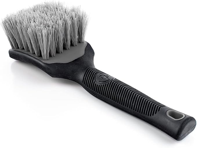Detail Factory - ProGrip Tire Brush - Ergonomic ProGrip Handle, Stiff Synthetic Bristles, Ergonomic Design, Clean Your Tires with Ease - Grey