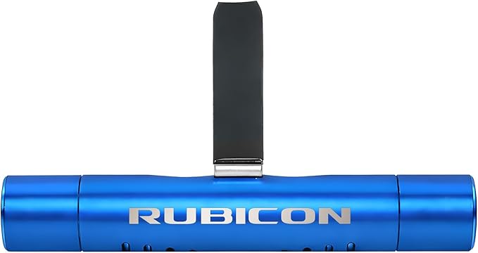 iPick Image for Jeep Rubicon Wrangler Car Vent Air Freshener Clip - Official Licensed Blue Aluminum with Adjustable Window + 10 Refill Sticks