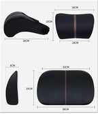ZHONGLI Car seat Lumbar Support Pillow and car Neck Support Pillow kit, Soft Leather Surface and high-Density Memory Foam are Ergonomic car seat Pillows