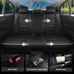 Car Seat Covers Custom Fit for Chevrolet/Chevy Volt 2010-2019 , Premium Faux Leather Waterproof Car Seat Protectors with Lumbar Support, Breathable Anti-Slip Easy to install(Black&White,Full set)
