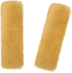 Soft & Cozy Australian Sheepskin Car Seat Belt Covers,2 Pack Fluffy Seatbelt Pads, Genunie Sheepskin Fur Shoulder Straps Cushions for Adults Kids Women and Men (Beige Yellow)