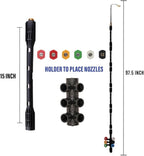 Selkie Pressure Washer Extension Wand - Upgrade Black Power Washer Lance with Spray Nozzle Tips,30°,90°,120° Curved Rod, 1/4’’Quick Connect, Replacement for Anti-Leaked Ring 4000 PSI