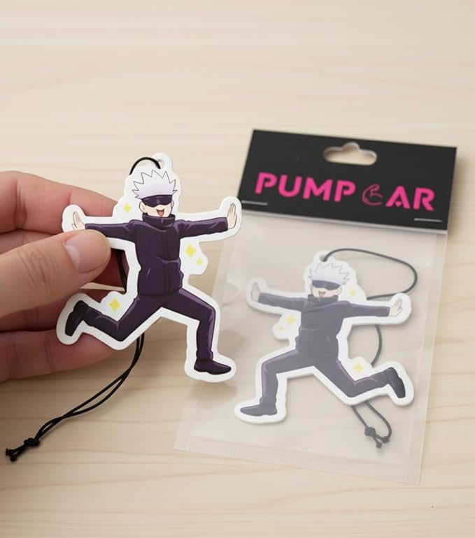 PumpCar 2 pieces Cute Gojo Satoru double-sided hanging Japanese anime cherry-scented car air freshener Cool anime hanging for rearview mirror Car Interior Accessories Gifts
