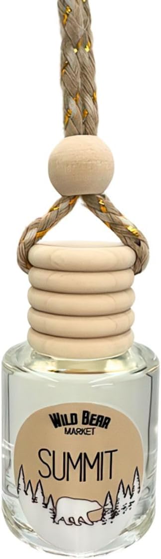 Summit Hanging Car Air Freshener Diffuser, Long Lasting Natural Fragrance Oil Car Freshener, Glass Bottle, Auto Air Deodorizer, Made in USA Toxin Free