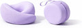 Neck Travel Pillow |100% Pure Memory Foam Neck Pillow Comfortable & Breathable Cover, Machine Washable for Travel, Airplane, Car Rides, & Home Use, Travel Kit with Bag (Purple)