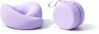Neck Travel Pillow |100% Pure Memory Foam Neck Pillow Comfortable & Breathable Cover, Machine Washable for Travel, Airplane, Car Rides, & Home Use, Travel Kit with Bag (Purple)