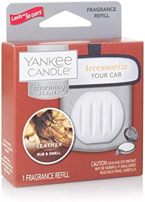 Yankee Candle Charming Scents Car Air Freshener Refill, Leather