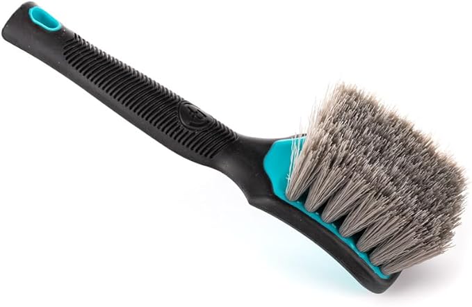 Detail Factory - ProGrip XL Tire Brush - Ergonomic ProGrip Handle - Stiff Synthetic Bristles to Cut Through Grime - Octane Riptide