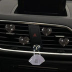 4Pc Black Heart Air Vent Clips,Car Air Fresheners Vents Clips Car Diffuser Diamond Interior Decor Charm Cute Accessories Air Fresheners Interior Accessories