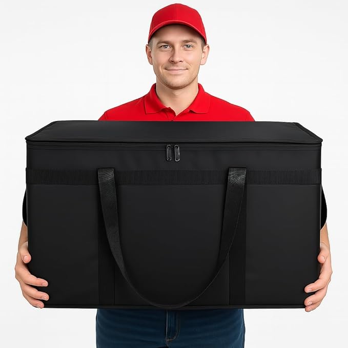 Bodaon 2-Pack Insulated Food Delivery Bag, XXXL Grocery Shopping/Catering/Pizza Cooler Bags, Rideshare Delivery Bag, Cold/Hot Styrofoam Carrier for Travel/Car, Warmer/Froze