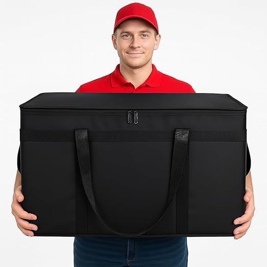 Bodaon 10-Pack Insulated Food Delivery Bag, XXXL Catering/Pizza Cooler Bags, Rideshare Delivery Bag, Thermal Cold/Hot Styrofoam Carrier for Travel/Shopping/Car, Warmer/Frozen