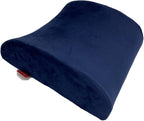 Bookishbunny 2pc High Resilience Memory Foam Seat Chair Waist Lumbar Back Support Cushion Pillow Car Office Home (Navy)