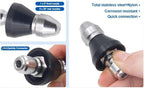 2 Sets Pressure Cleaning Machine - Sewer Nozzle Set, Front & Rear Nozzles, Stainless Steel 1/4" Quick Connector, 5000 PSI