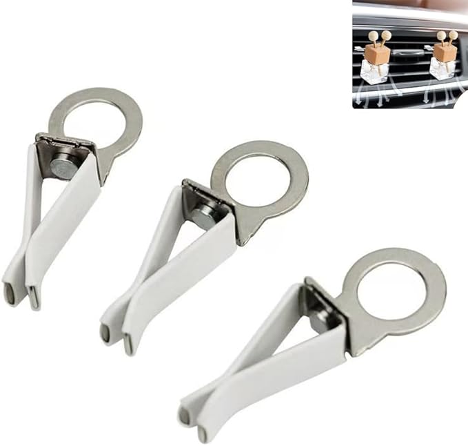 25 Pack Car Air Freshener Vent Clips Replacement Empty Essential Oil Diffuser Bottle Vent Clip Clamp Holder for Car Diffuser Bottle Glass Perfume Diffuser Cars Scents Hanging Freshener