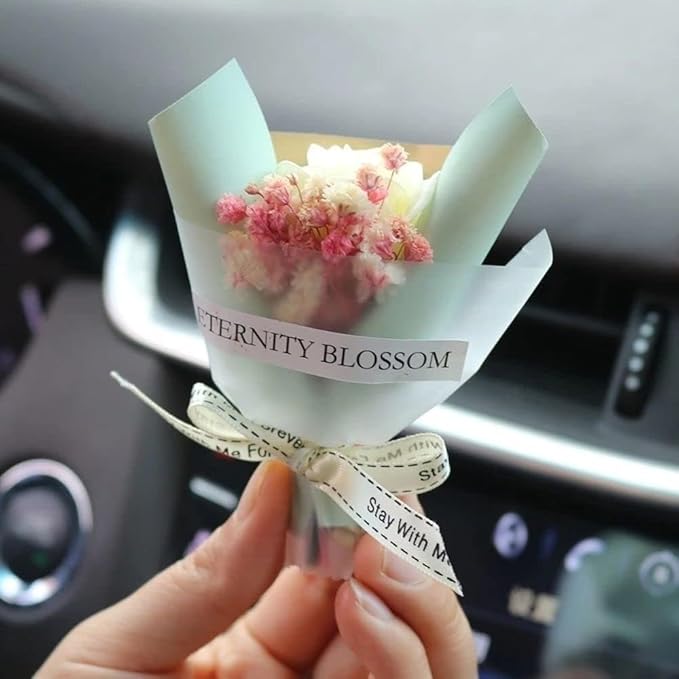 Red Mini Dried Flowers Bouquet for Car Air Vent Clips, Car Air Outlet Perfume Decoration, Air Fresheners Interior Decoration Automotive Air Fresheners Interior Accessories