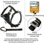 Kurgo Enhanced Strength Tru-Fit Dog Car Harness - Pet Travel Safety Harness - Crash Test Certified Fit - Five Point Adjustment - Secure Buckle - Padded Chest - Black - Small