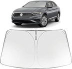 Proadsy Windshield Sun Shade for Jetta 2019-2026 Foldable Front Sunshade Protector Sun Visor Blocks UV Rays Keep Car Cooler Accessories
