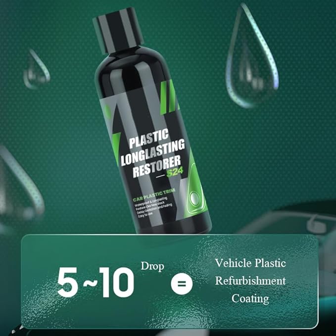 Plastic Longlasting Restorer for Car, Black Plastic Car Trim Restorer (2 PCS)