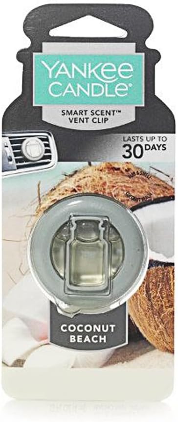 Yankee Candles Car Freshener Smart-Scent Vent Clips, Coconut Beach