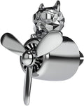 Katutude Car Air Fresheners Cute Bulldog Pilot Car Air Outlet Fan Rotating Propeller Car Aroma Diffuser Perfume Clips Automotive Decoration, Silver